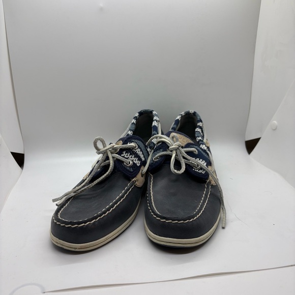 Sperry Top Siders Bluefish Navy and Beige Boat Shoes Size 10 worn once - Picture 4 of 7